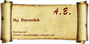Ay Benedek névjegykártya