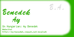 benedek ay business card